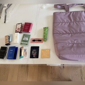 Mauve/light Purple Nordstrom Tote with samples
